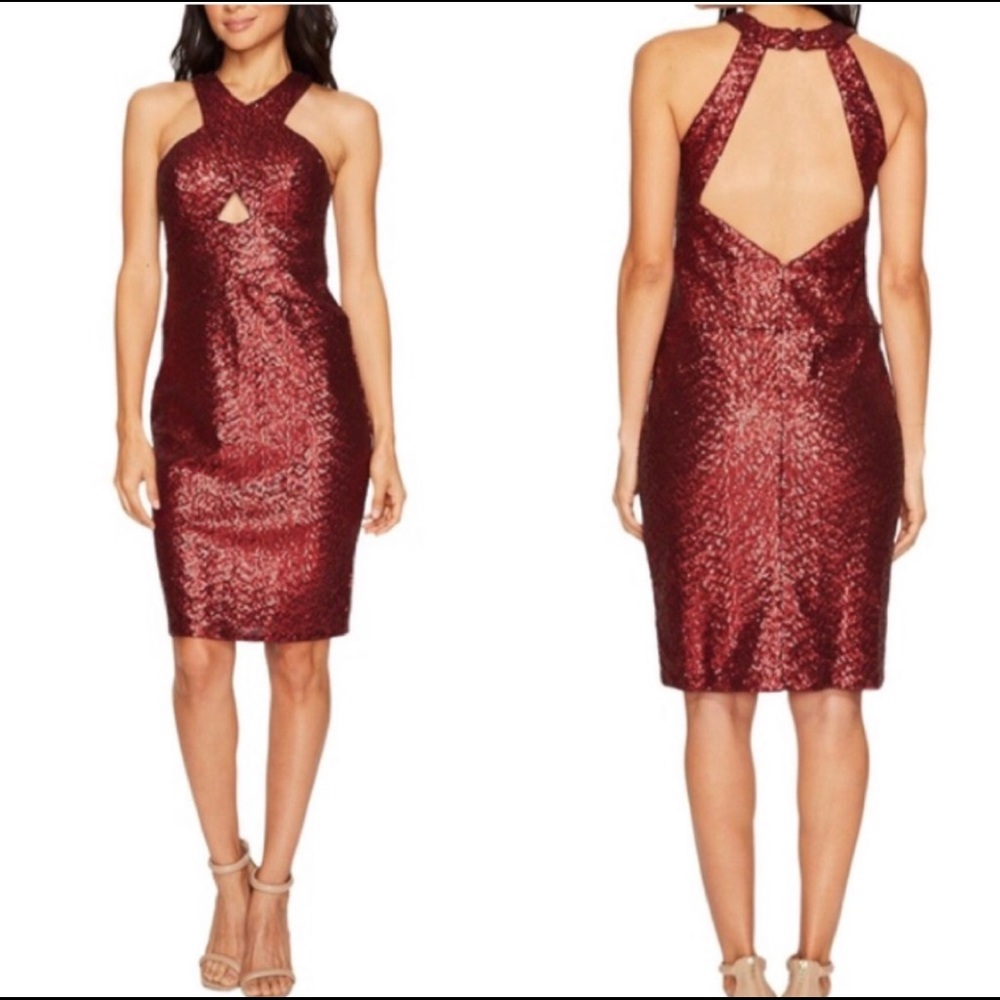Aidan Mattox Wine Sequin Cocktail Dress NWT size 4